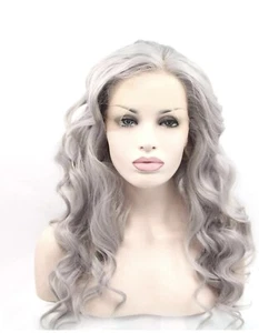 Halloween Costume Wig Cosplay Props Dark Gray Long Hair Adult Size - Picture 1 of 4