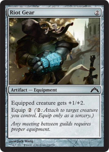 Moderate Play, English MTG Foil Riot Gear - Foil Gatecrash Magic the Gathering - Image 1 of 1