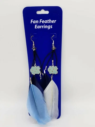 NCAA North Carolina Tar Heels Fan Feather Earrings Cover
