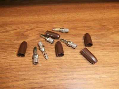Lot/5 Vintage HH Smith 455 Brown Solderless Banana Male Plug,15 Amps 1 KV.NOS - Image 1 of 3