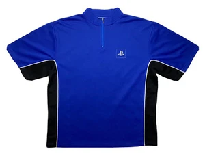 Sony PlayStation Blue Quarter Zip Short Sleeves Shirt Jersey Boardroom Men’s XXL - Picture 1 of 12