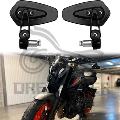 For Yamaha MT-07 Pair 7/8" Motorcycle Motorbike Bar End Side Rearview Mirrors - Image 1 of 4
