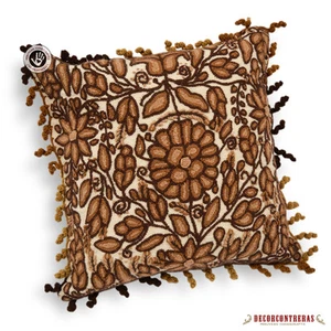 White embroidered Pillow Cover 18x18" - Peru Pillows cover - Throw Accent pillow - Picture 1 of 3