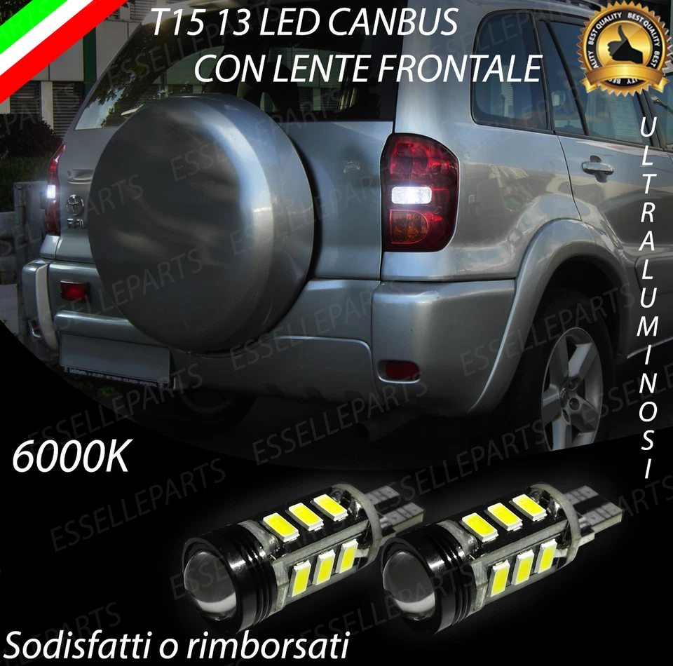 LAMPADE RETROMARCIA 13 LED T15 W16W CANBUS PER TOYOTA RAV 4 II 6000K NO ERROR - Immagine 1 di 1