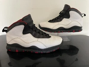 2012 Nike Air Jordan 10 X Retro Chicago Bulls White Black Red 310805-100 Mens 8 - Picture 1 of 11