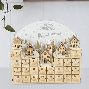 Christmas Advent Calendar Wooden Advent Calendar 2024 DIY LED Lights Lighted - Picture 1 of 5