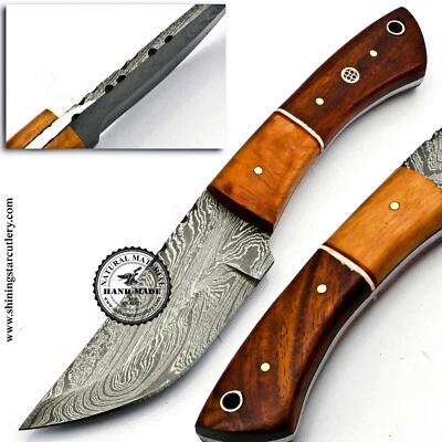 Custom  Hand Forged   Damascus Steel   Skinner Hunting Knife W/O Sheath DHK545 - Image 1 of 4