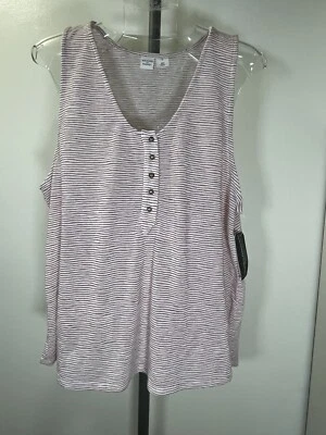 Melrose and Market 2X Rayas Rojo y Blanco Tanque Cuello Redondo Nuevo Con Etiquetas Foto 1 de 4