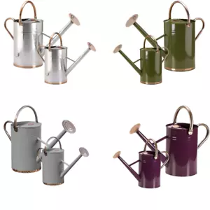 Long Reach Watering Can Galvanised Metal Steel Rose Garden Plant - Picture 1 of 71