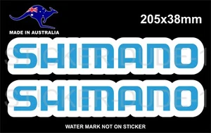 2 PEGATINAS SHIMANO CAÑA DE PESCAR APAREJOS ANZUELOS LÍNEA SINKERS - Imagen 1 de 1