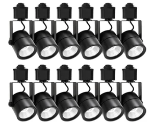 12PK 10W H Type Track Lighting Head Dimmable 4000K Netural White 120V 60°Angle - Picture 1 of 17