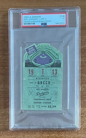 PSA - 1962 FIRST EVER GAME AT DODGER STADIUM DODGERS GRAND OPENING TICKET STUB Cover