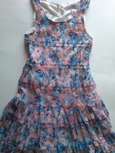 Girls Justice Size 12 Sleeveless Dress Special Occasion Blue Pink - Picture 1 of 22