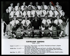 1969 - 70 AHL Cleveland Barons Black & White Team Photo 8 X 10 Photo Picture