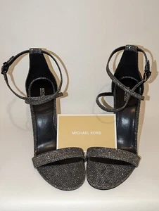 MICHAEL KORS Womens Silver Glitter Antonia Round Toe Stiletto Sandals SZ 9 - Picture 1 of 8