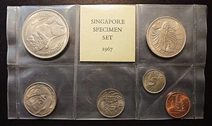1967 SINGAPORE SPECIMEN 6 COIN SET. - Picture 1 of 15