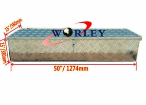 50"x15"x15" Aluminum Truck Pickup ATV Camper Tool Box Trailer Flatbed RV Storage - Picture 1 of 6