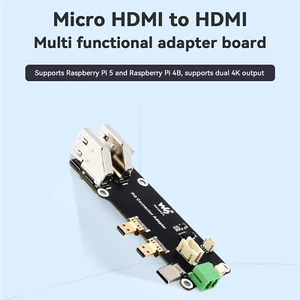 Raspberry Pi Multi-Function Expansion Board HDMI Dual 4K Output With Pi5/Pi4B S2 - Picture 1 of 13