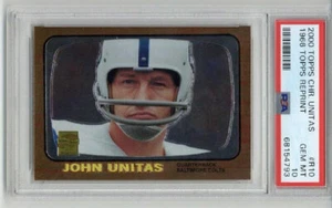 2000 TOPPS CHROME UNITAS REPRINT #R10 JOHNNY UNITAS COLTS PSA 10 LOW POP 2 RARE - Picture 1 of 2