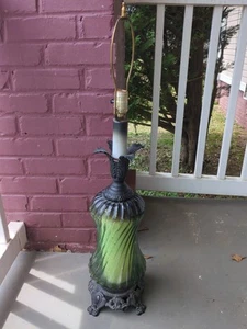 VTG 1950's EF & EF Industries Green Glass Dual Light Lamp No. 502  - Picture 1 of 12