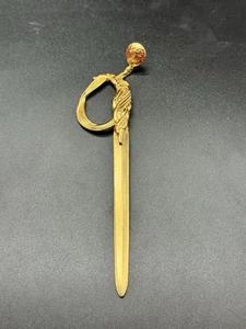 ERTE Fireflies Letter Opener Gold-Plated Art Deco Pewter Steel ©Beto 8.5” - Picture 1 of 11
