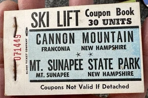 Unused Book CANNON MOUNTAIN & MT SUNAPEE Ski Lift Ticket NEW HAMPSHIRE Vintage - Picture 1 of 16