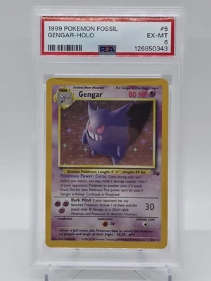 1999 Pokemon Fossil Gengar 5/62 Holo PSA 6 - Image 1 of 2