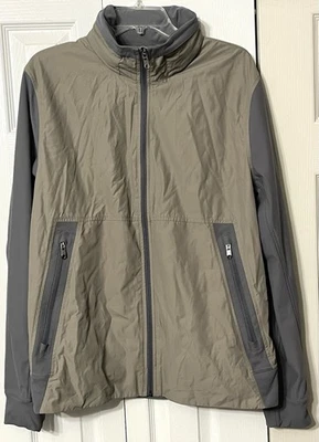 Lululemon Ambo Jacket Full Zip Men L Soft Earth Slate Stow Away Hood YGI U5-115 - Image 1 of 4