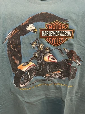 Camisa Harley Davidson Bald Eagle vintage años 90 y Harley años 50 doble cara Foto 1 de 4