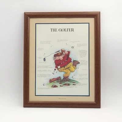 "The Golfer" Reproduction Art Print by Gary Patterson 12.5" x 15.5" Framed Humor - Image 1 of 4