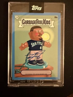 Julio Rodriguez Autographed 2022 Topps GPK X MLB Blue Foil /49 Garbage Pail Kids - Image 1 of 2