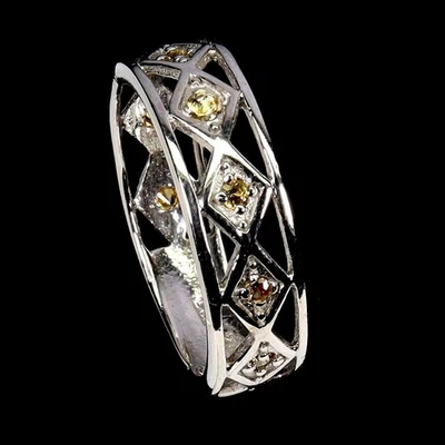 Anello in argento sterling 925 zaffiro tondo taglio diamante gemma gioielli... - Immagine 1 di 4