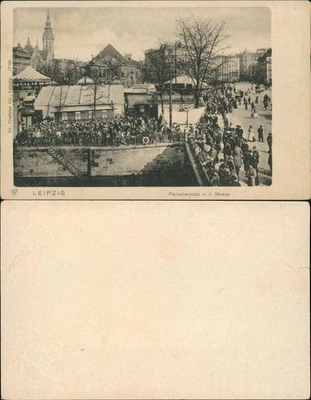 Ansichtskarte Leipzig Fleischerplatz w. d. Messe - belebt 1911 - Bild 1 von 3