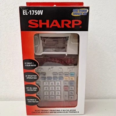 Sharp EL-1801V Portable 12-Digit 2-Color Serial Printing Calculator - new in box - Image 1 of 4