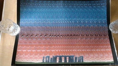 Laminated Vintage Magic Eye 3D Holusion Art, Poster. 'The Visitors' 62 x 44 Cm - Image 1 of 4