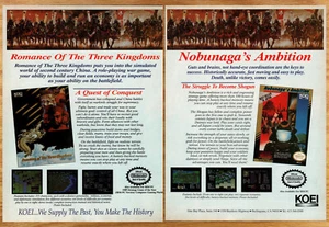 KOEI Romace Three Kingdom Nobunaga's Ambition - 2 Page Video Game Print Ad 1989 - Picture 1 of 6