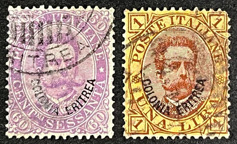 Eritrea Stamps #9-10 Used 1892 cv$150 Cover