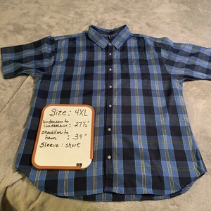 True Rock Blue Plaid Shirt Size 4XL - Picture 1 of 4