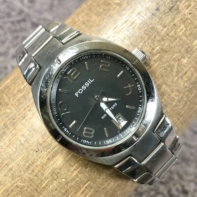 Reloj Fossil Mujer AM-4142 Moda Fecha Tono Plata Cuarzo Analógico 28mm 6 1/2" Foto 1 de 4