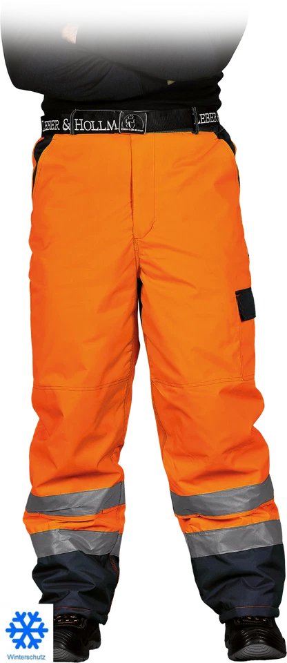 RAW-POL LH-VIBETRO Warnschutzhose Thermo gefüttert Winterhose Warnhose Bundhose Hose Arbeit Herren