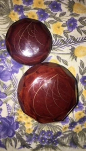 2 vintage tiny lacquered Japanese nesting stash or trinket boxes~MCM Japan 1970s - Picture 1 of 15