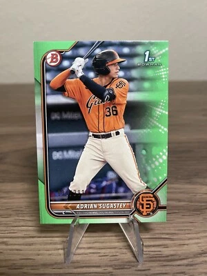 2022 Bowman #BP-19 Adrian Sugastey 1st Prospect Paper Neon Green /399  Giants - Image 1 of 3