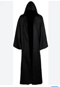Medium Men's Hooded Cloak Robe Halloween Wzard Grim Reaper Jedi Knight Ninja - Picture 1 of 1