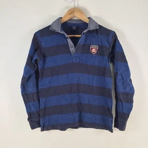 GANT boys rugby polo shirt 11-12 years blue striped long sleeve cotton 112476 - Picture 1 of 8