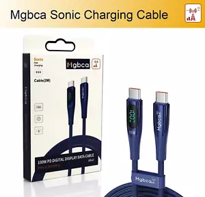 Mgbca Nylon Sonic Fast Charge USB-C Cable For Galaxy S24/S23/S22 , 100W Display - Picture 1 of 36