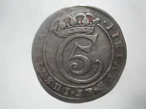 1681 DENMARK 4 MARCK / 1 KRONE TRACES OF MOUNTING - Picture 1 of 2