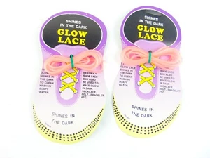 Vintage Glow Shoe Lace Pink Set Of 2 - Picture 1 of 3