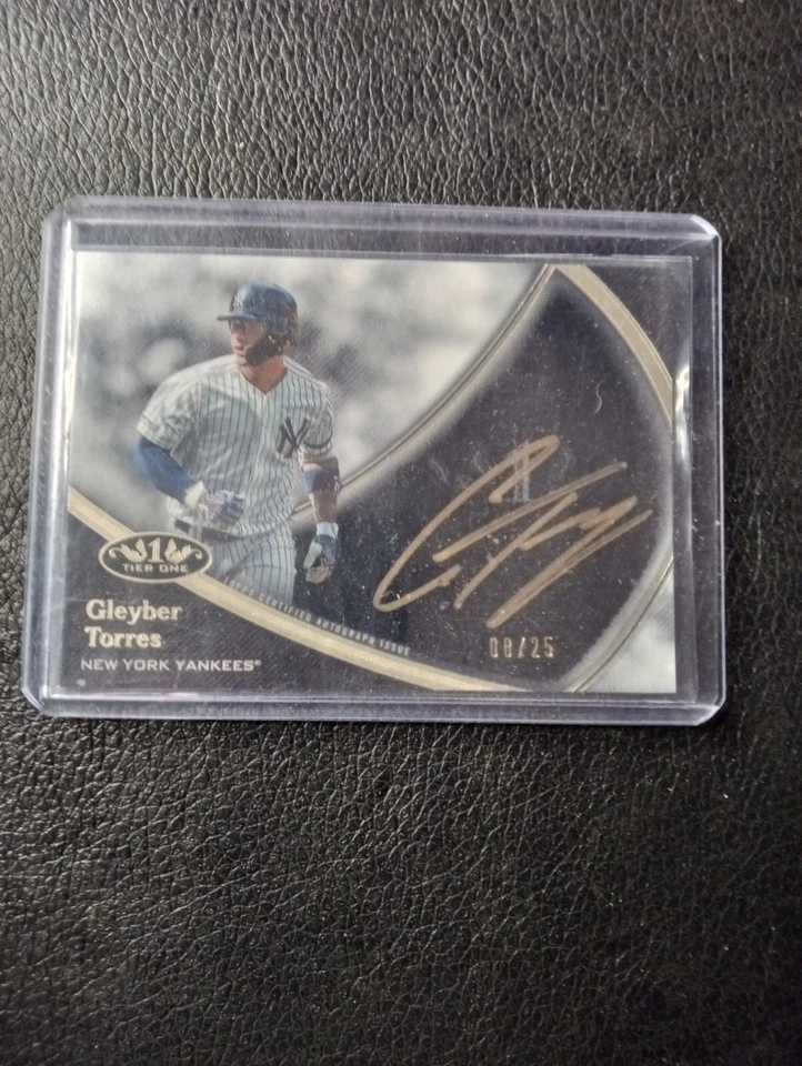 Topps Tier One Gleybor Torres On Card Auto Ssp/25 Gold Ink N.Y. Yankees  - Image 1 of 1
