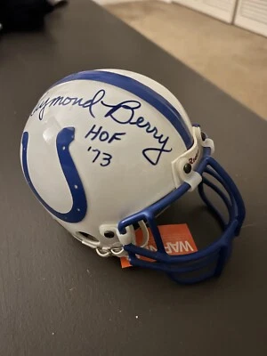 Raymond Berry "HOF 73" Autographed Baltimore Colts Mini Helmet (TSP) - Image 1 of 3