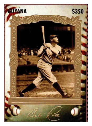 Babe Ruth  Guyana #2913 Mint NH Stamp Card   #8 Cover
